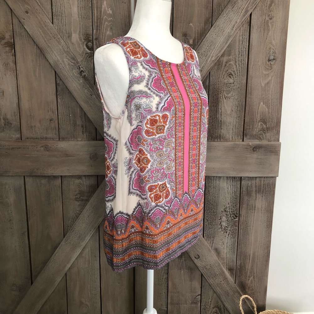 Cynthia Rowley paisley print Sleeveless Top Sz s